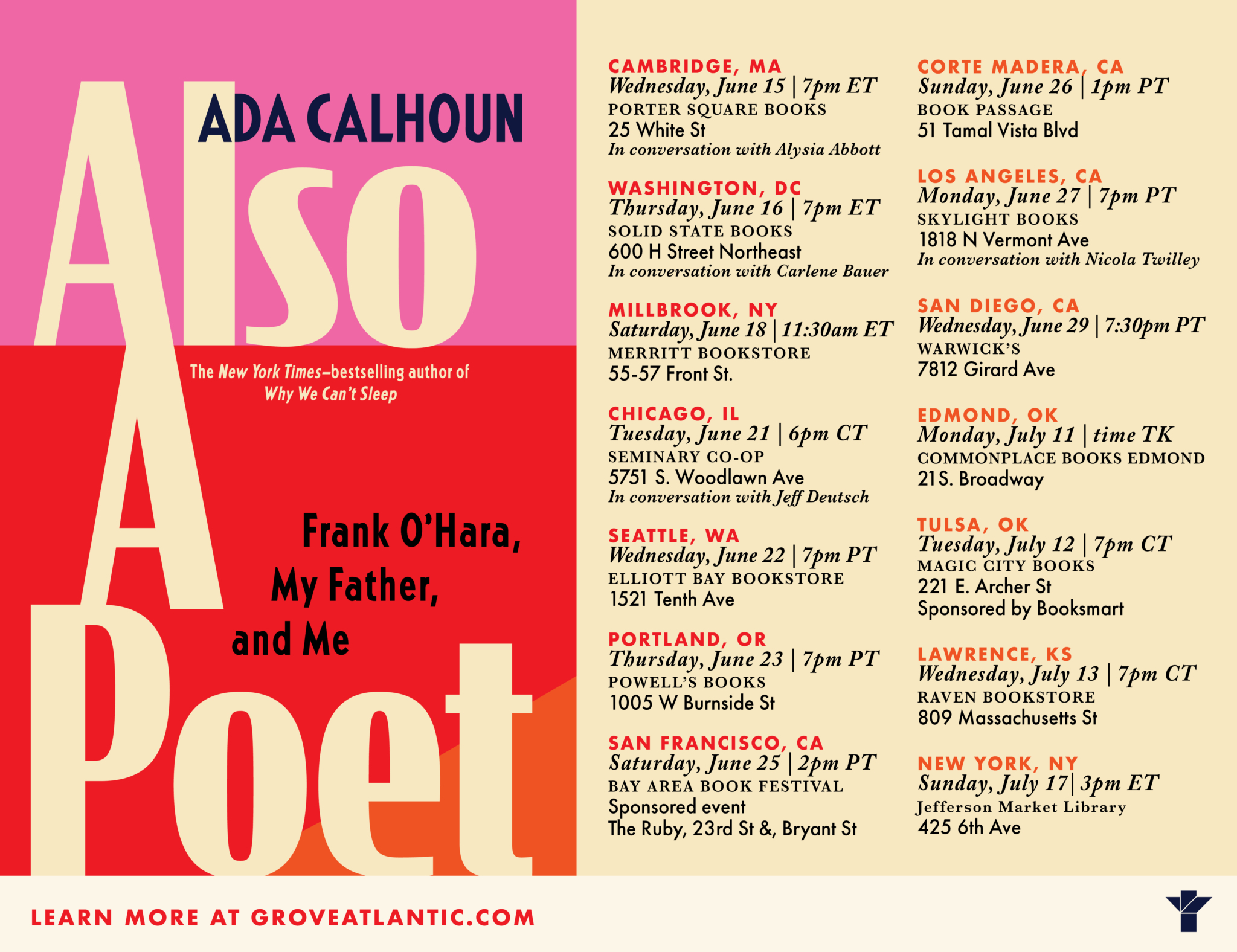 ALSO a POET ON TOUR in June and July!