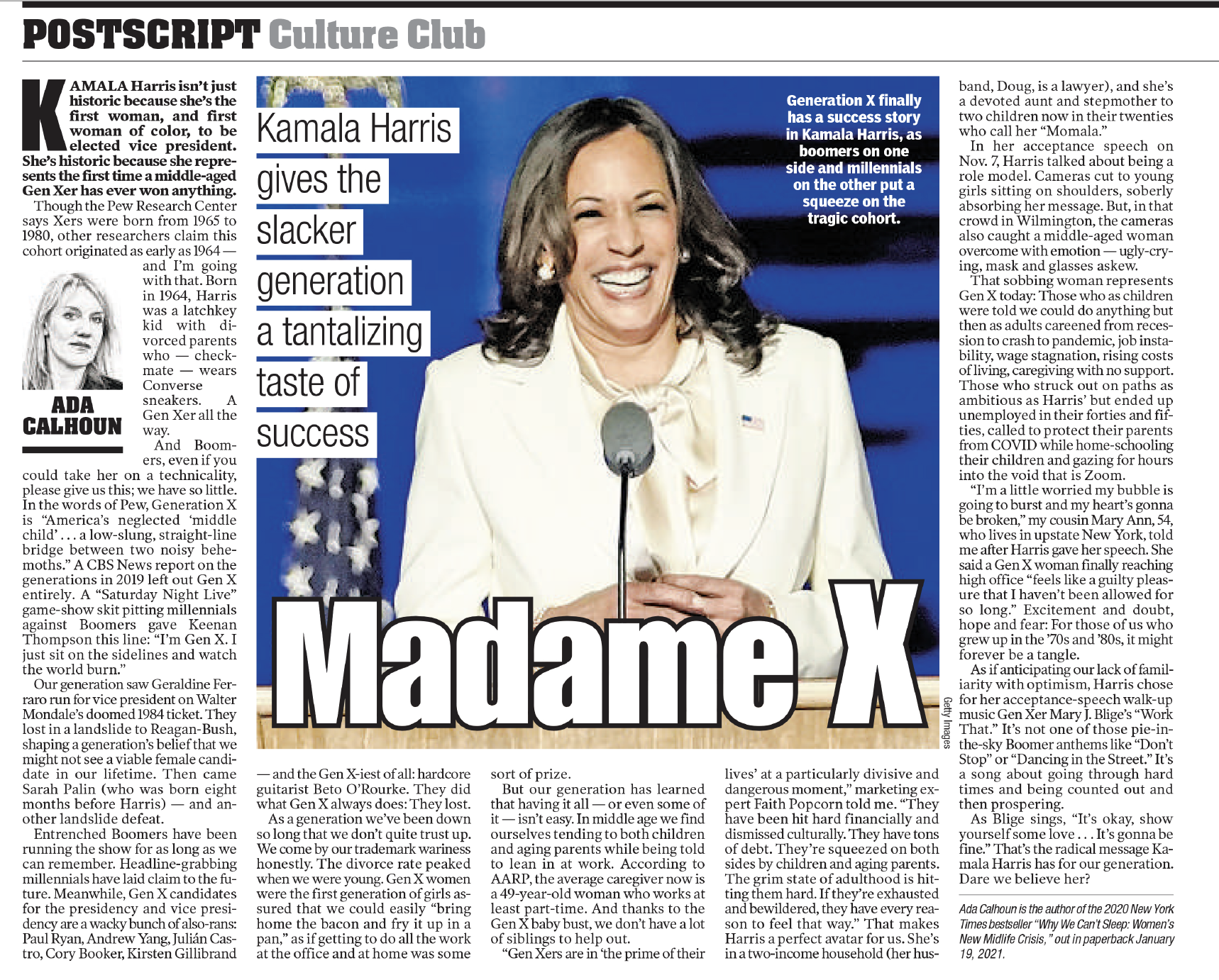 NY Post Op-Ed on Kamala Harris as Gen X Avatar