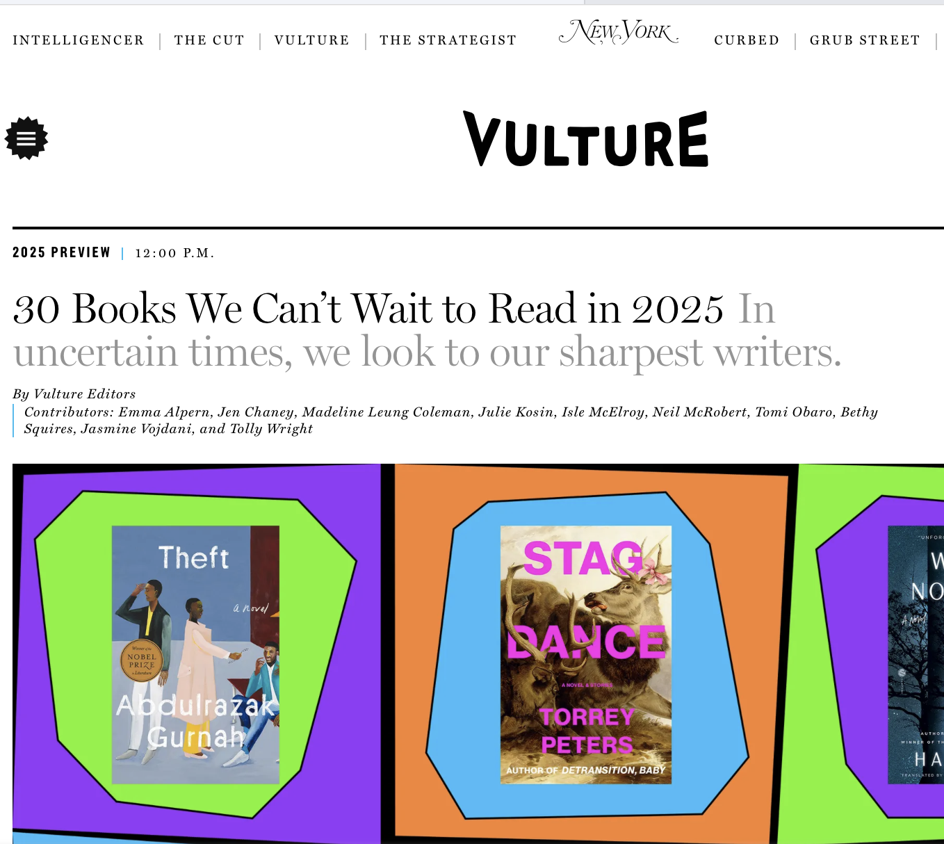 Crush on Vulture's 30 Most Anticipated Books of 2025!