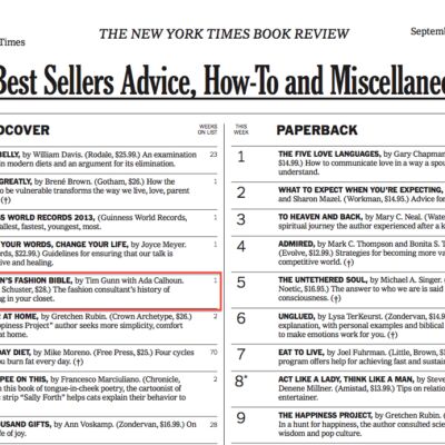 Tim Gunn's Fashion Bible: #5 on the NYT Best Sellers List