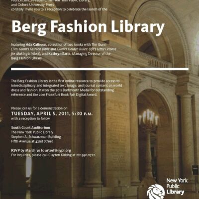 Speaking at the NYPL April 5th