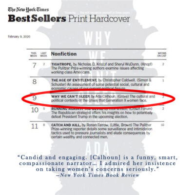 Why We Can't Sleep back on the NYT Bestseller List! #9!